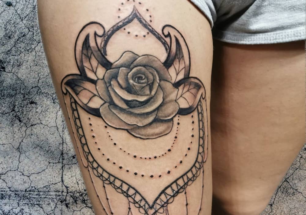 Fineline Rose Tattoo Ideas - wide 2